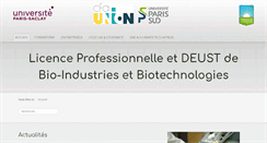 Desktop Screenshot of licence-pro-biotechnologies.u-psud.fr