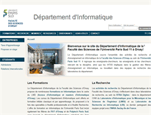 Tablet Screenshot of dep-informatique.u-psud.fr